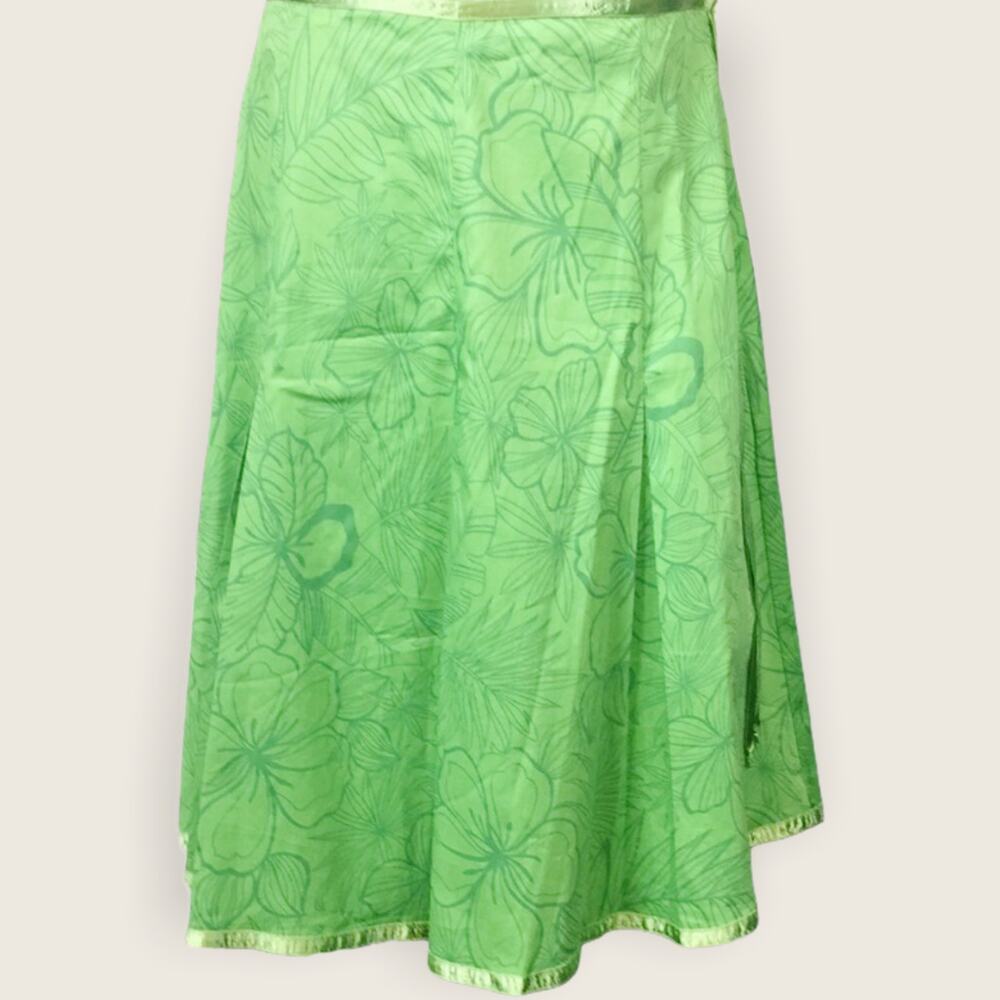 St. John’s bay green floral pleated skirt sz 10 - Picture 1 of 5